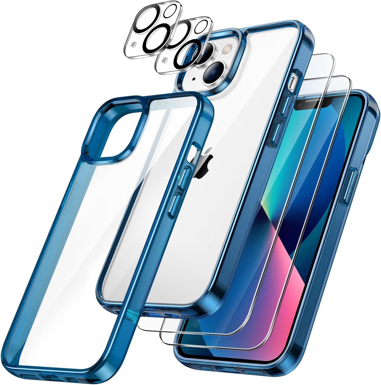 SOGUDE 5 en 1 Coque pour iPhone 16 avec 2 Verre Trepé et 2 Caéra