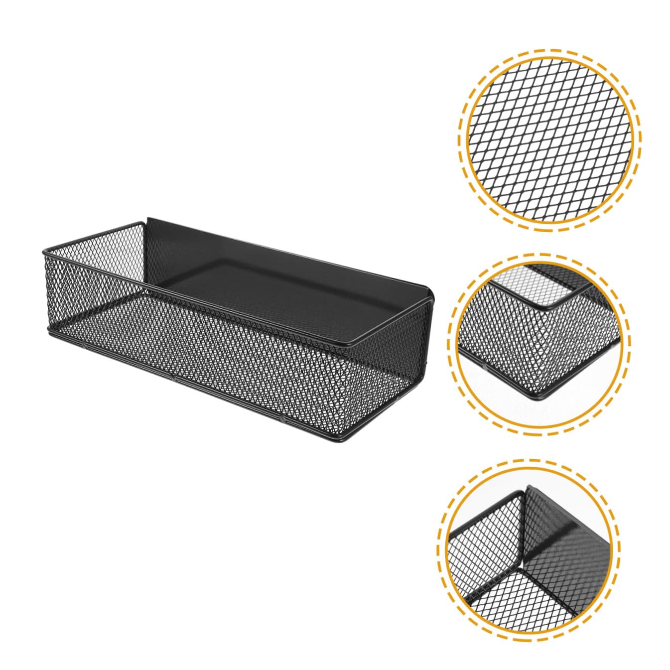 Organizador Magnético para Nevera, Caja de Hierro Negra de Gran Capacidad | Instalación Fácil, Ahorro de Espacio, Resistente Deformación, Uso en Cocina y Hogar