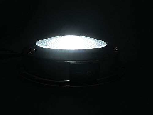Miniatura 9 de Pactrade Marine Luz de Cúpula 12V - Lente de 3 Pulgadas, LED Blanco Cálido  Luz de Barco de Acero Inoxidable con Interruptor de Palanca Integrado,