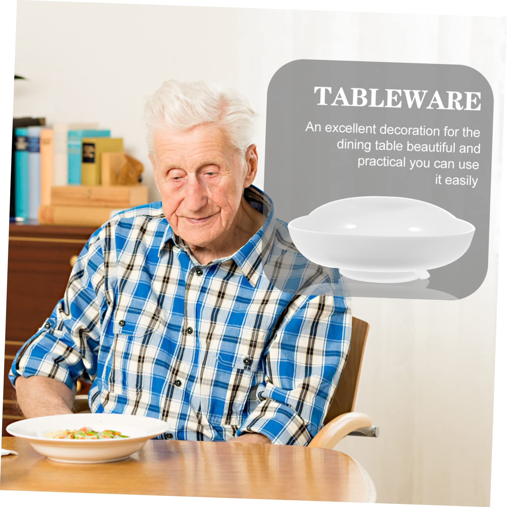 VALICLUD Elderly Assistive Accessory Suction Cup Soup Bowl Portable for Elderly Handicapped Seniors