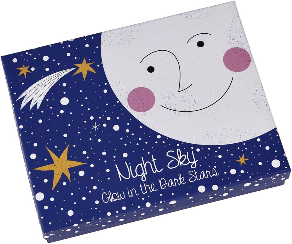 Rex London 30 Glow In The Dark Stars, Ideal For Wall, Plastic, Stars, Glitter, Star, Reusable, White, Black