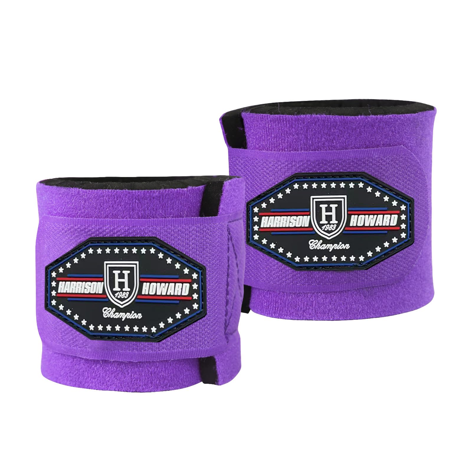 Harrison Howard Long-Lasting Shock-Absorbent Breathable Impact Protection Pastern Wraps for Horse Sold in Pairs-Purple — image 1
