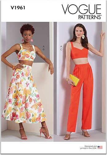 Miniatura 1 de Vogue Misses' - Brasier forrado, falda acampanada y pantalones con patrón de costura, código de diseño V1961, tallas 4-6-8-10-12