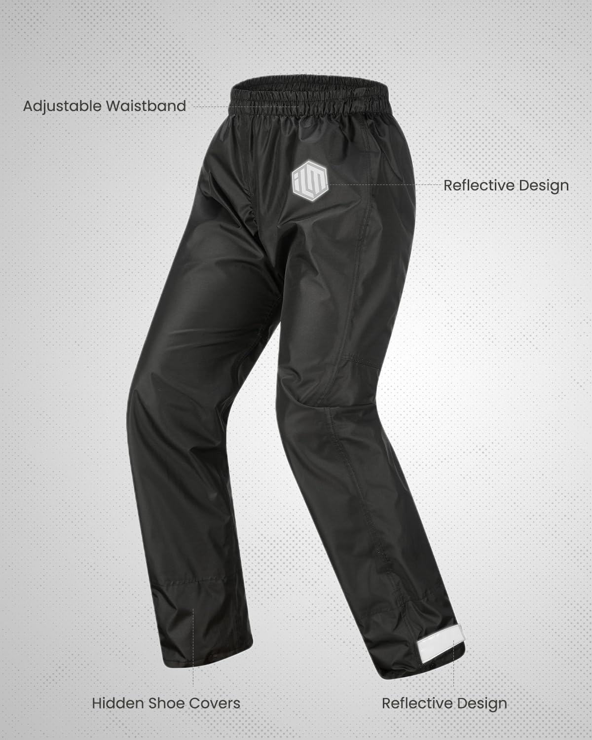ILM Regenanzug Herren Damen Wasserdicht Regenkombi Regenjacke Regenhose 2-teiliges Set für Motorrad Fahrrad Fischen Wandern Camping Versteckte Schuhabdeckung Reflektierend Modell RS03