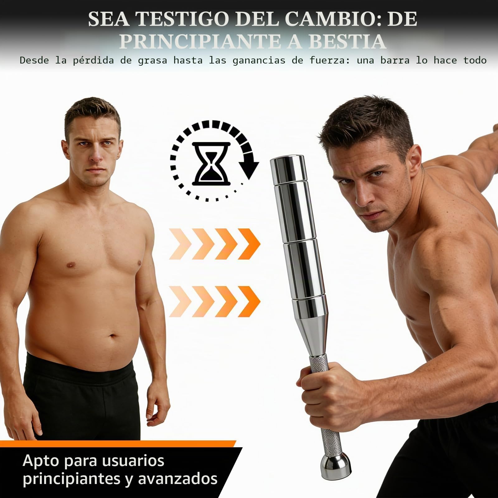 Macebell Ajustable 3–8 kg Indian Clubbell, Steel Mace Bell, Indian Club Pesas Ajustable, Antideslizant para Hogar y Gimnasio, para Entrenamiento de Fuerza de Hombres, Hombros, Agarre y Antebrazos