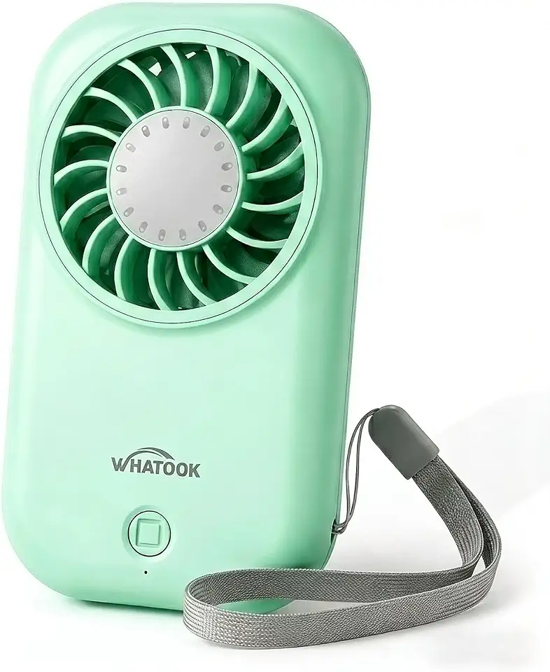 WHATOOK Mini ventilateur portatif, 11000 tr/min, puissant, avec 5 vitesses, 56 g, ultra lé
