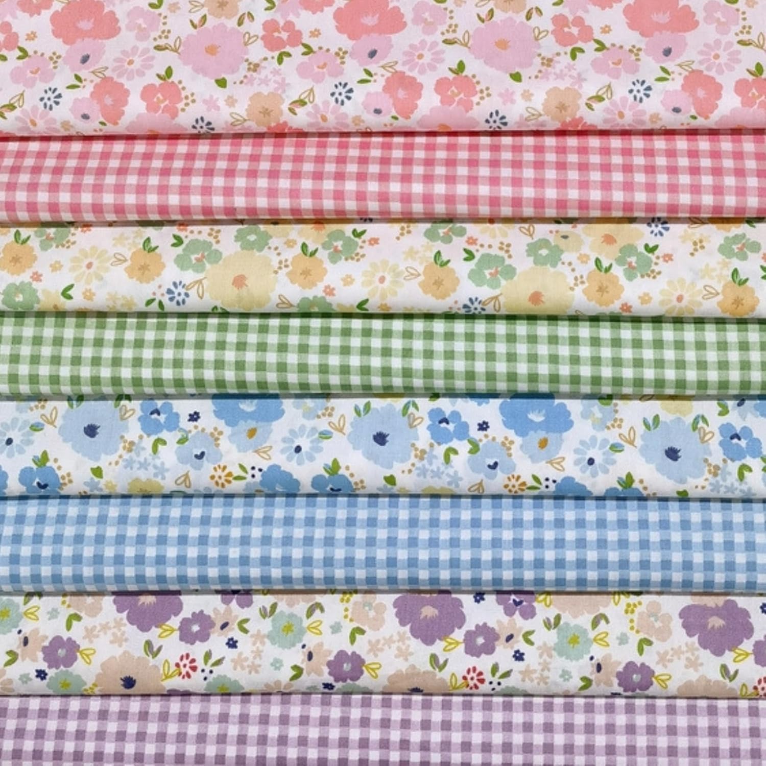 Cotton Fabric DIY Making Supplies Quilting Patchwork Fabric Fat Quarter Bundles DIY for Quilting Cotton Patchwork Cushions (Flowers Square, 18" x 22")
