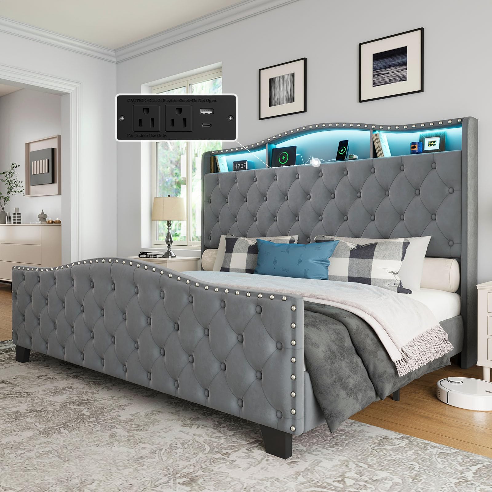 Belffin King Size Platform Bed Frame