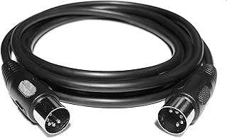 Ome Audio 1.2m Midi 5-pin Din Cable Lead Cord. 5 Cores. For Electronic Instruments: Keyboards, Synths, Sequencers, Electronic Drums, Drum machines, Effect Processors, Samplers, Multi-Effects etc.