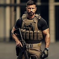 Vista 5 de MOZETO Cinturón de batalla Molle, cinturones tácticos de 2" para combate de guerra, cinturones de liberación rápida para aplicación de la ley