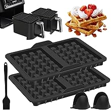 Waffeleinsatz Heißluftfritteuse für Ninja AF400EU, AF451EU, SL400EU, und AF500EU, Cosori 8.5L, 10L, Heißluftfritteuse Zubehör für Ninja, Lebensmittelqualität & Wiederverwendbar