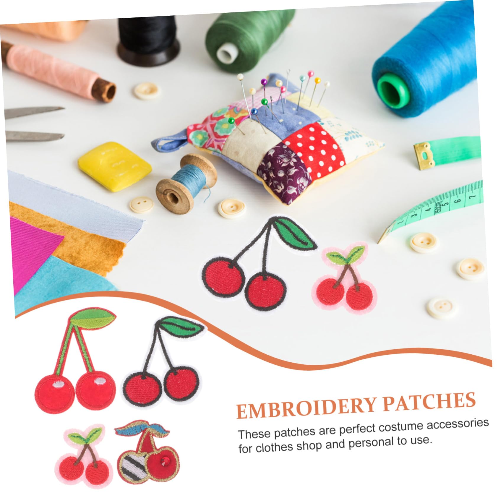 Operitacx 100stücke Kirsch-stickerei Patches Zum Aufbügeln Für Kleidung Mehrzweck Flicken Für -projekte Reparieren Von Löchern Geeignet Für Taschen Hüte Schuhe Und Mehr