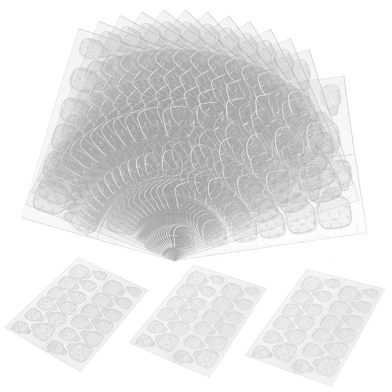 Molain 1200 Pieces Double Sided Nail Adhesive Tabs Ultrathin Waterproof Breathable Germany Jelly Gel 50 Sheets Super Sticky False Nail Glue Sticker Transparent Flexible for Manicure