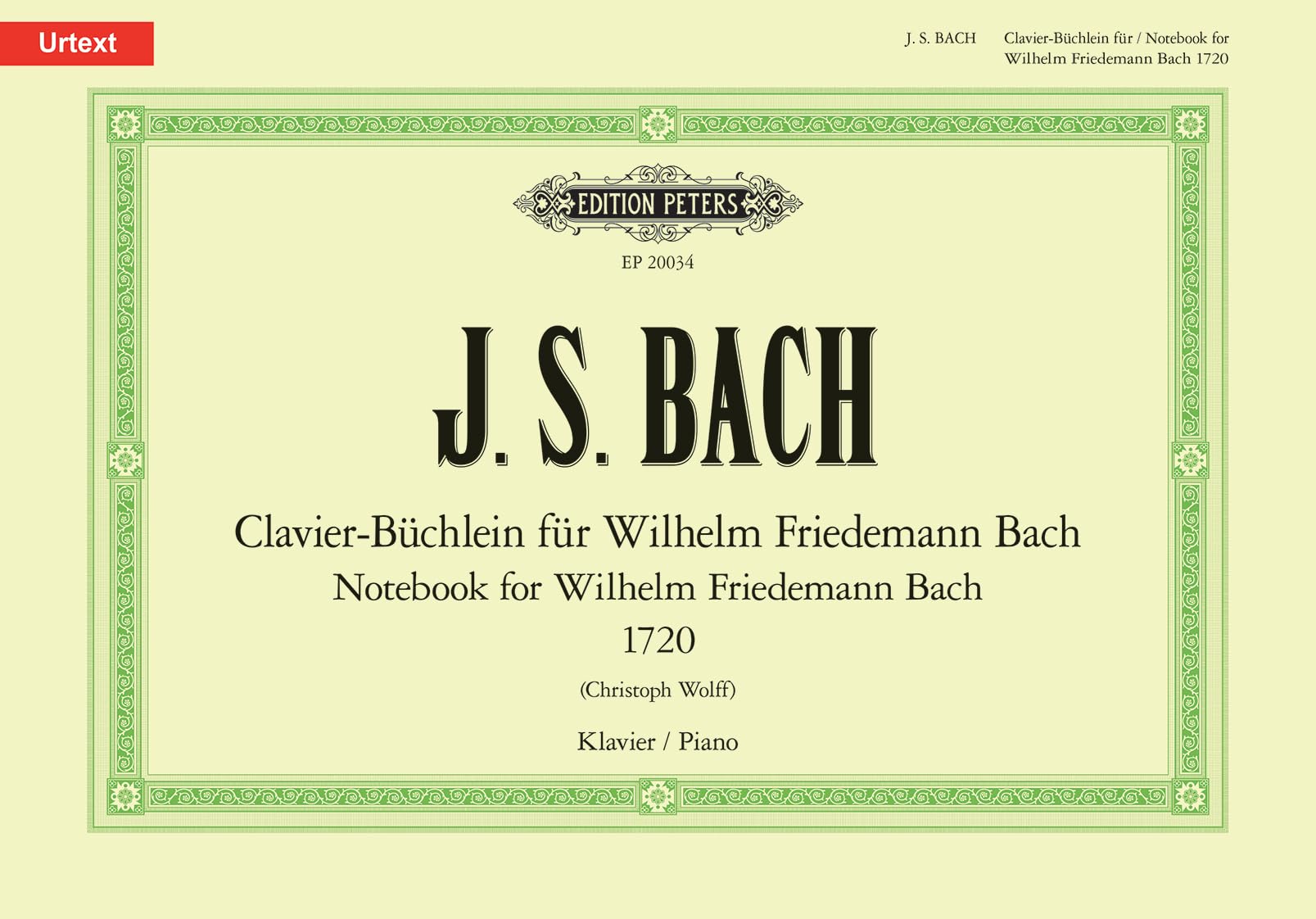 W.F. Bach: Notebook for Wilhelm Friedemann Bach (Piano Solo) (EP20034)