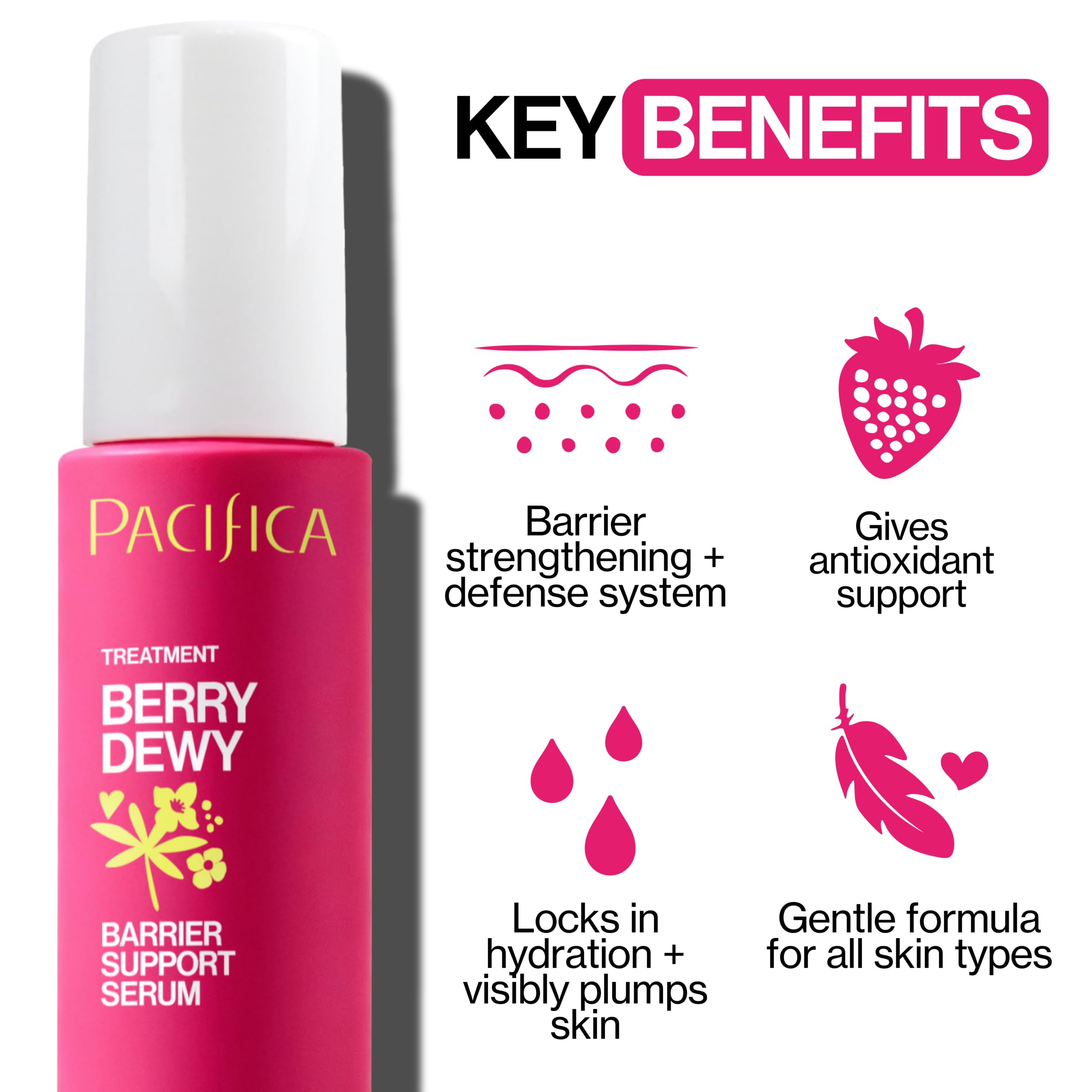 Amazon.com: Pacifica Berry Dewy Barrier Support Serum, Ceramide