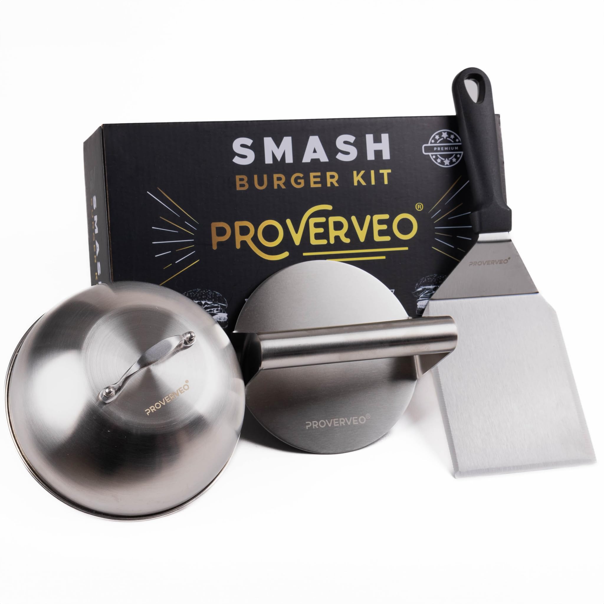 LEÓN Goods © NEU: Smash Burger Press Edelstahl. Burger Smasher für