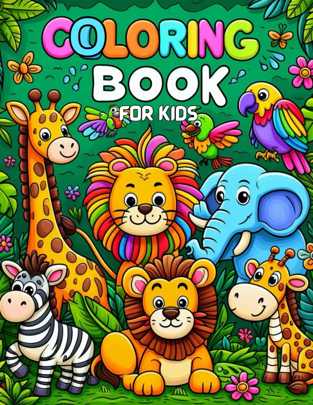 Cute Animal Coloring Book for Kids: Fun, Easy & Big Coloring Pages for Kids Ages 3–6