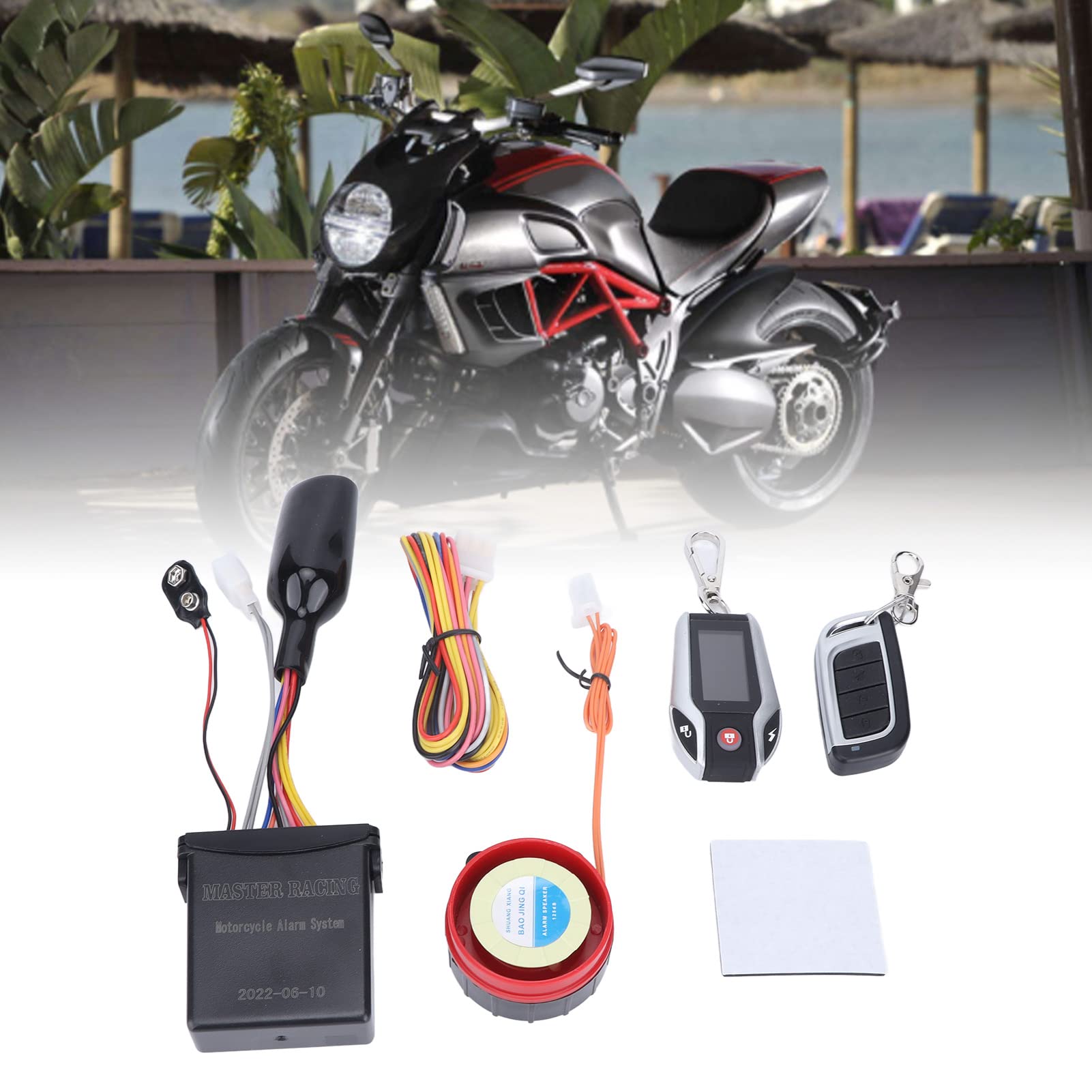 Sistema di Allarme Antifurto Universale per Moto, Sistema di Allarme per Moto, Telecomando Bidirezionale con Avviamento Motore  201355758