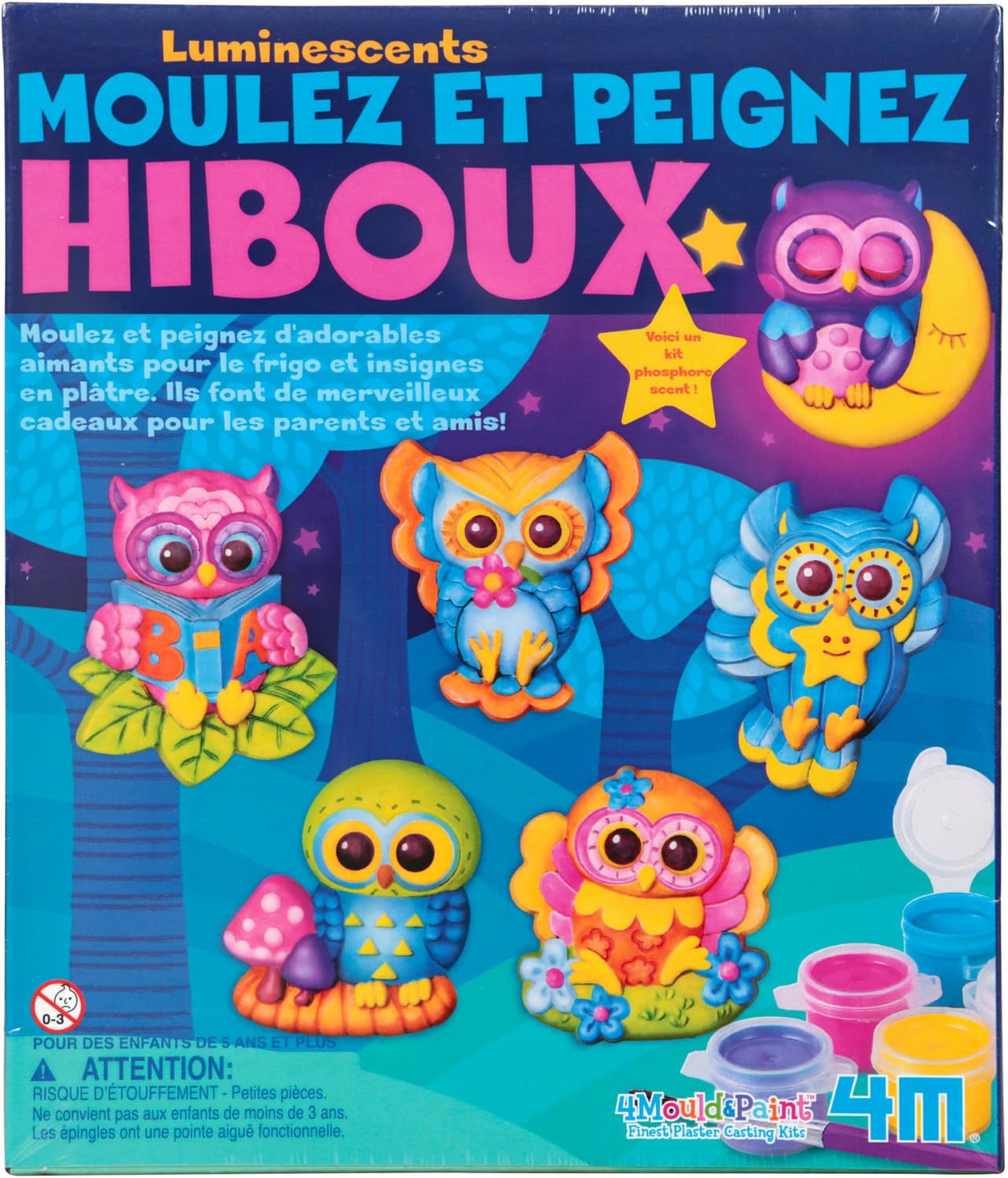 Kit créatif moulage et peinture hiboux Graine Creative pour loisirs créatifs enfants