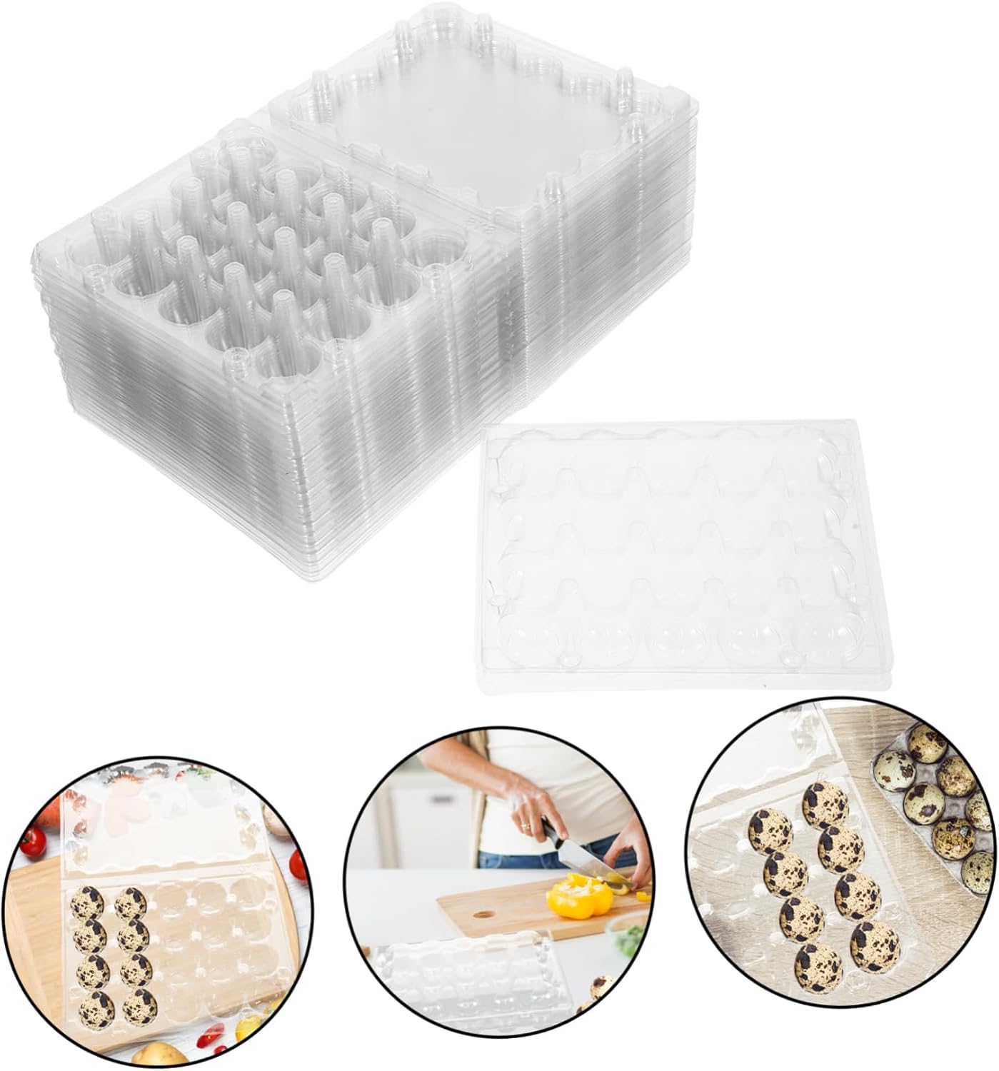 Artibetter 20 Grids Quail Egg Tray 50pcs Egg Boxes Reusable Egg Carrier Easter Egg Cartons Egg Storage