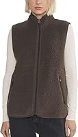 Hixiaohe Women's Sherpa Fleece Vest - Trendy Warm Sleeveless Zip Jacket with Pockets, Lightweight Fall Winter Outerwear