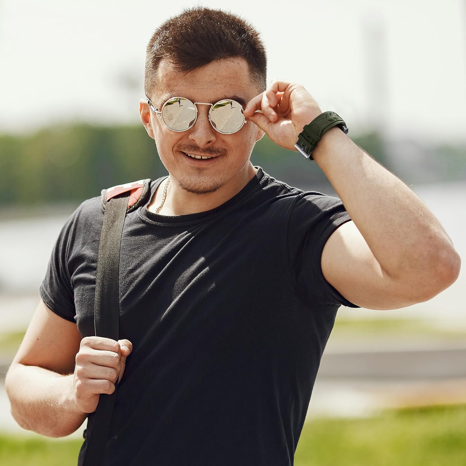 Rugged Armor Band Compatible with Samsung Galaxy Watch Ultra Band 47mm (2025/2024), Silicone Sport Galaxy Watch Ultra Bands for Men Women - Image 6