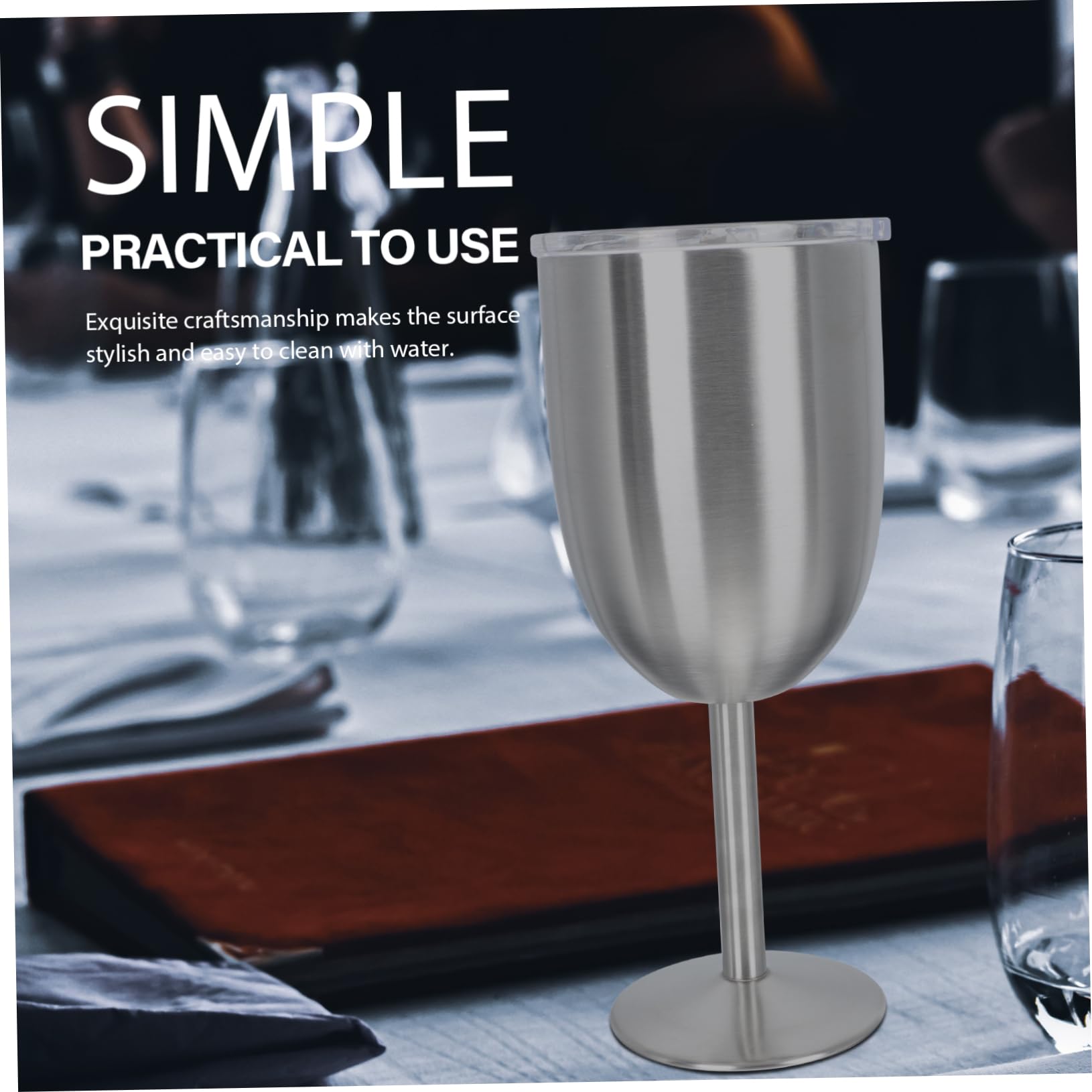 DECHOUS Double Walled Wine Goblet Insulated Water Goblet for Wine and Parties Easy to Clean Wine Accessory for Home and Events