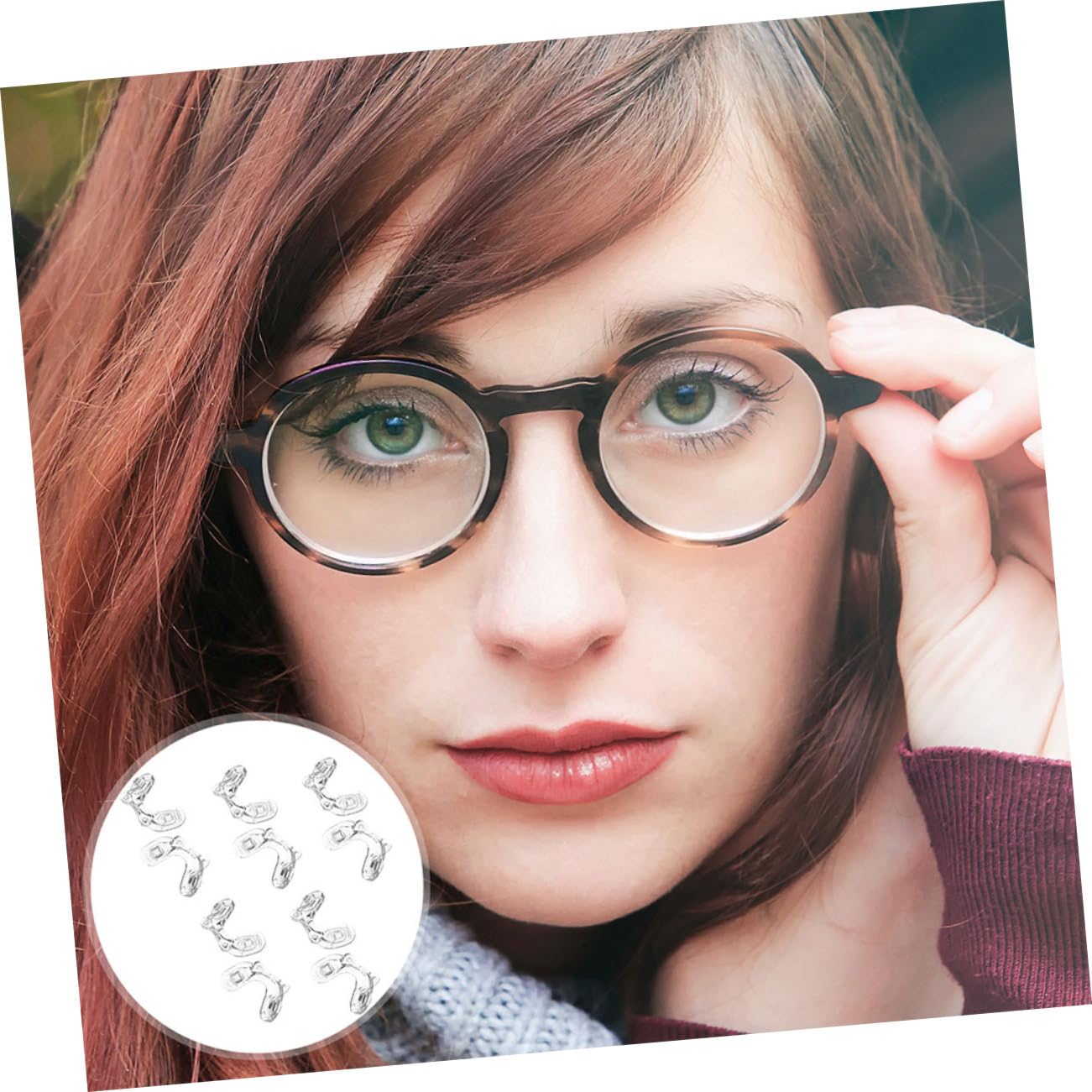 Mikikit 10 Paires de Plaquettes Nasales en Silicone pour Activités en Extérieur pour Lunettes Garçon et Filles Support de U Antidérapant Double Trou
