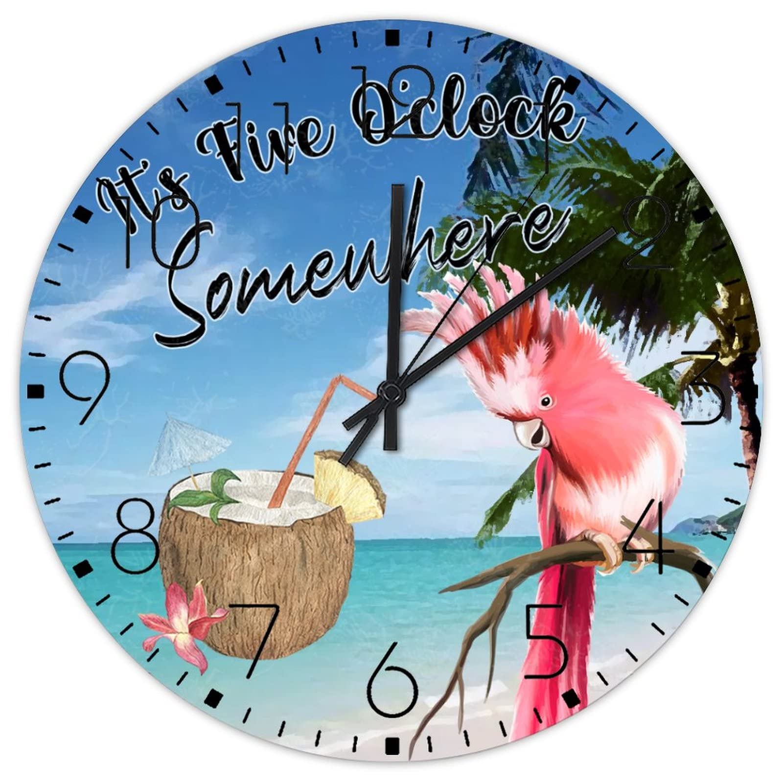 Horloge murale en bois cadeau crémaillère original inscription humour