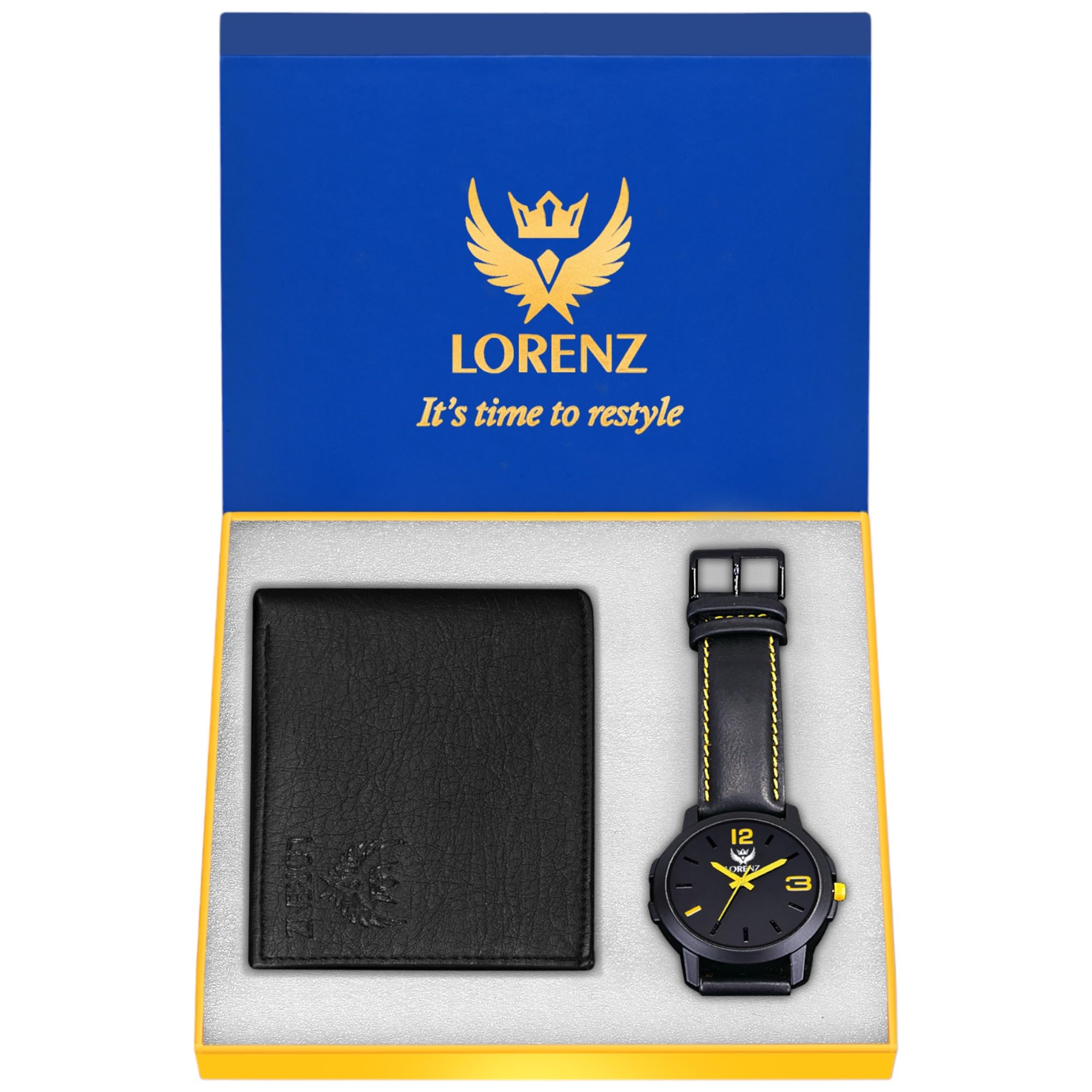 LORENZ Analog Black Dial Mens Watch & Wallet Gift Combo Box for Men | Combo for Boys | CM-2063WL-01 (Black ) (B07XGS1VSB) Amazon Price History, Amazon Price Tracker