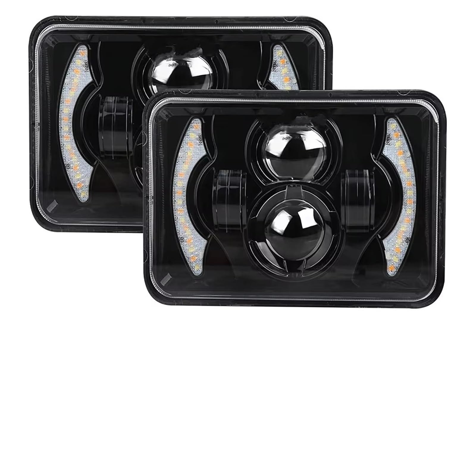 Faros Delanteros Faros Delanteros LED H4 80W, 4x6 Pulgadas, Proyector Luz Trabajo Haz Alto Bajo H4651 H4652 H4666, Conversión Camión Todoterreno FARO PRINCIPAL(2PCS)