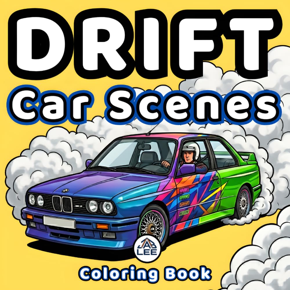 Realistic Drift Car Scenes Coloring Book for Adults: 50 High-Performance Drifting Illustrations | Stress-Relieving Race Action Coloring Book for Adult ... (The Ultimate Car Coloring Book Collection)
