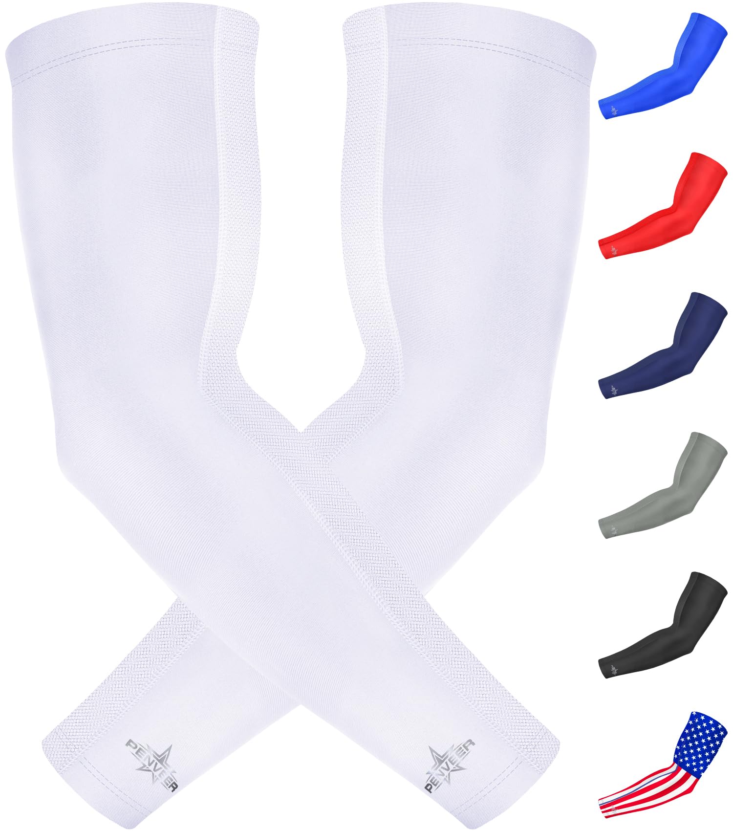 Compression Arm Sleeves, Youth &amp; Adult, Breathable Mesh Sports