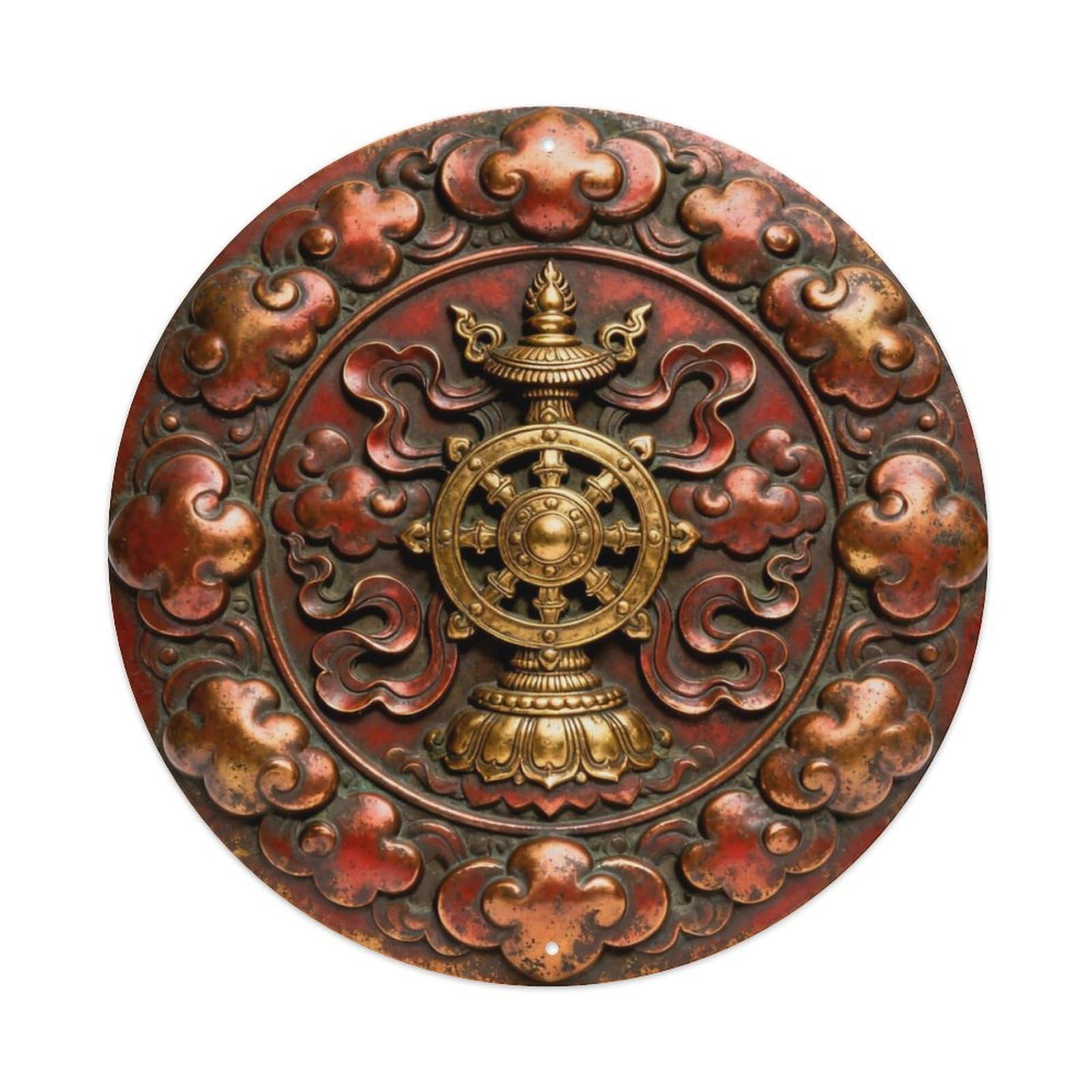 Tibet Victory Flag Luck Cloud Metal Tin Sign Plaque