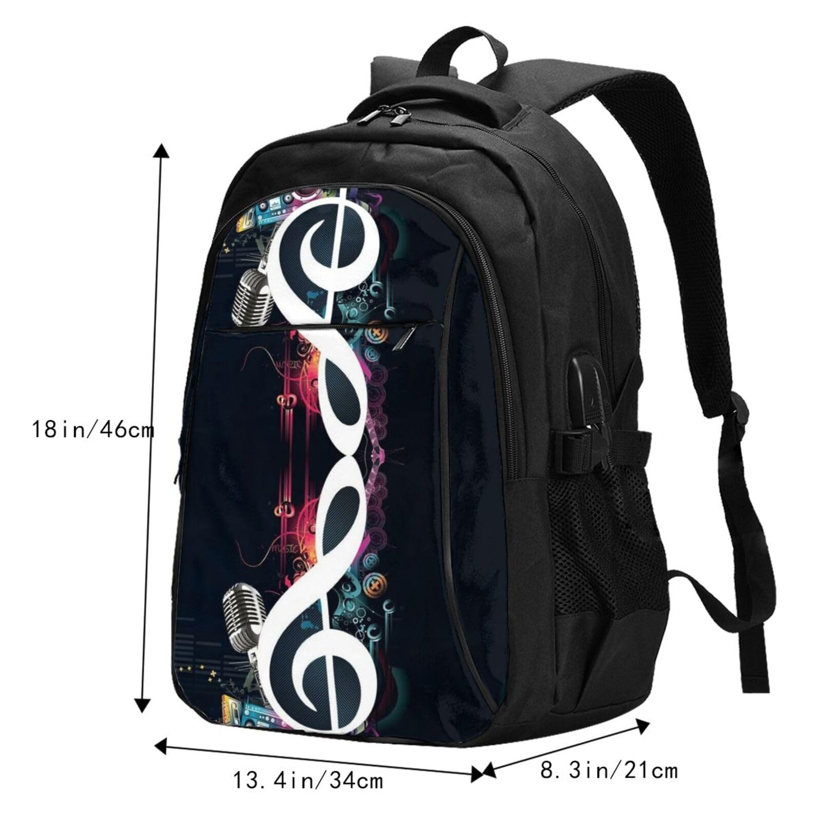 InOmak Musiknoten, Reiserucksack, Freizeitrucksack, Schulrucksack, Laptop-Rucksack für Damen und Herren