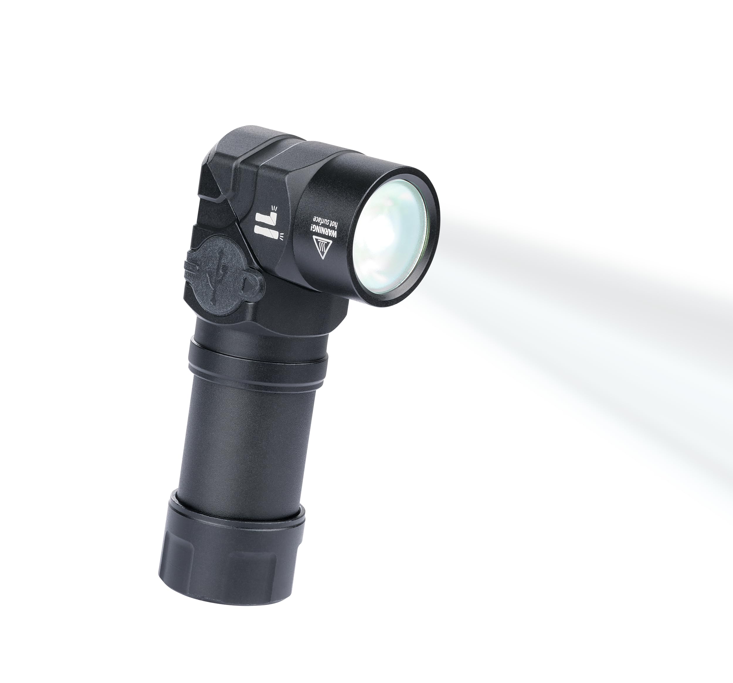 TROIKA Taschenlampe/Knicklampe, multifunktional: Arbeits-/Sicherheits- und Stirnlicht – ECO KNICKLICHT MICRO – 5 Leuchtfunktionen – Magnetboden, wiederaufladbar – Aluminium – schwarz