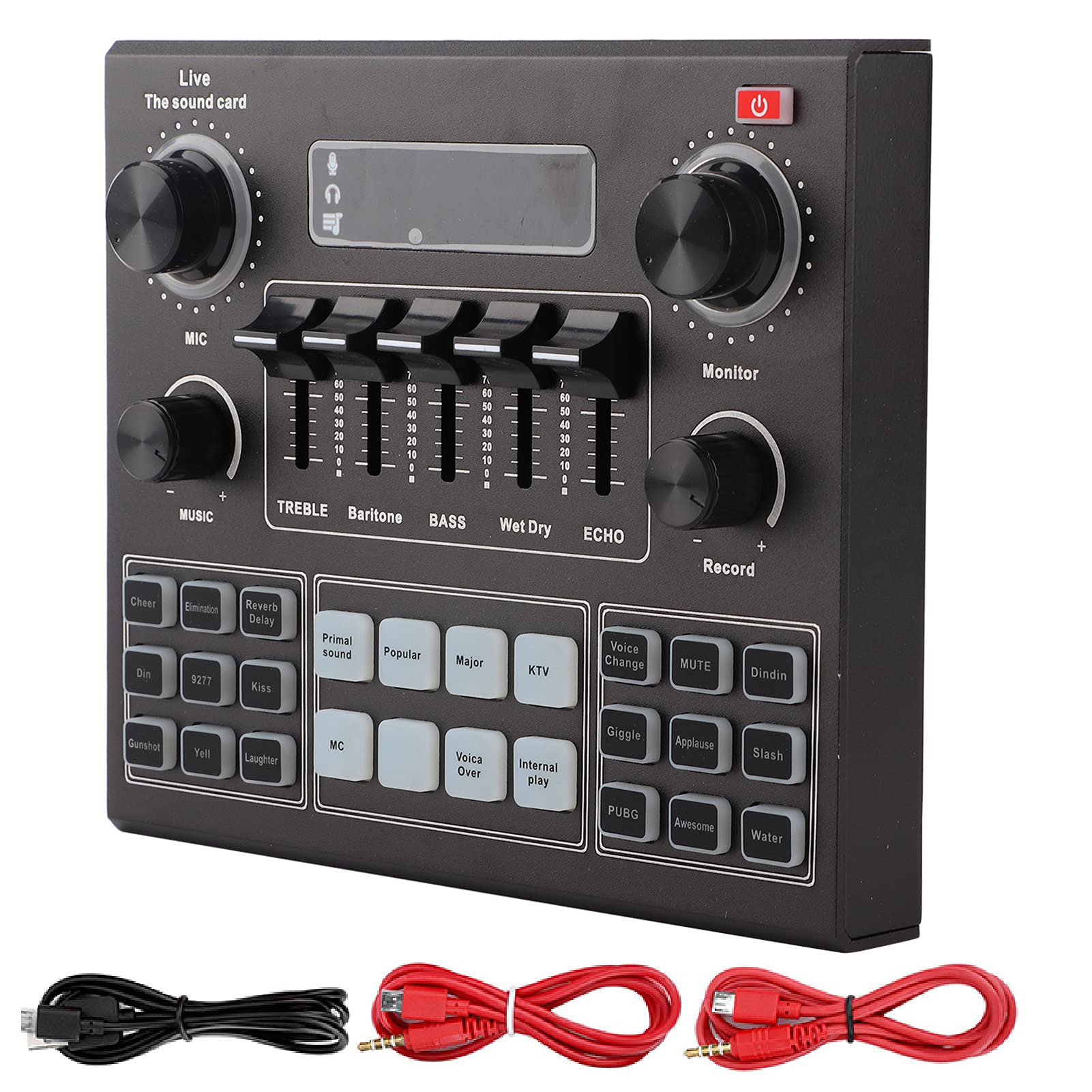 Scheda Audio Professionale, Mixer Audio Stereo per Scheda Audio V9 con 16 Effetti Sonori Scheda Audio Dal Vivo per Computer per Telefoni Cellulari, per Trasmissione in Diretta del Telefono Cellulare P