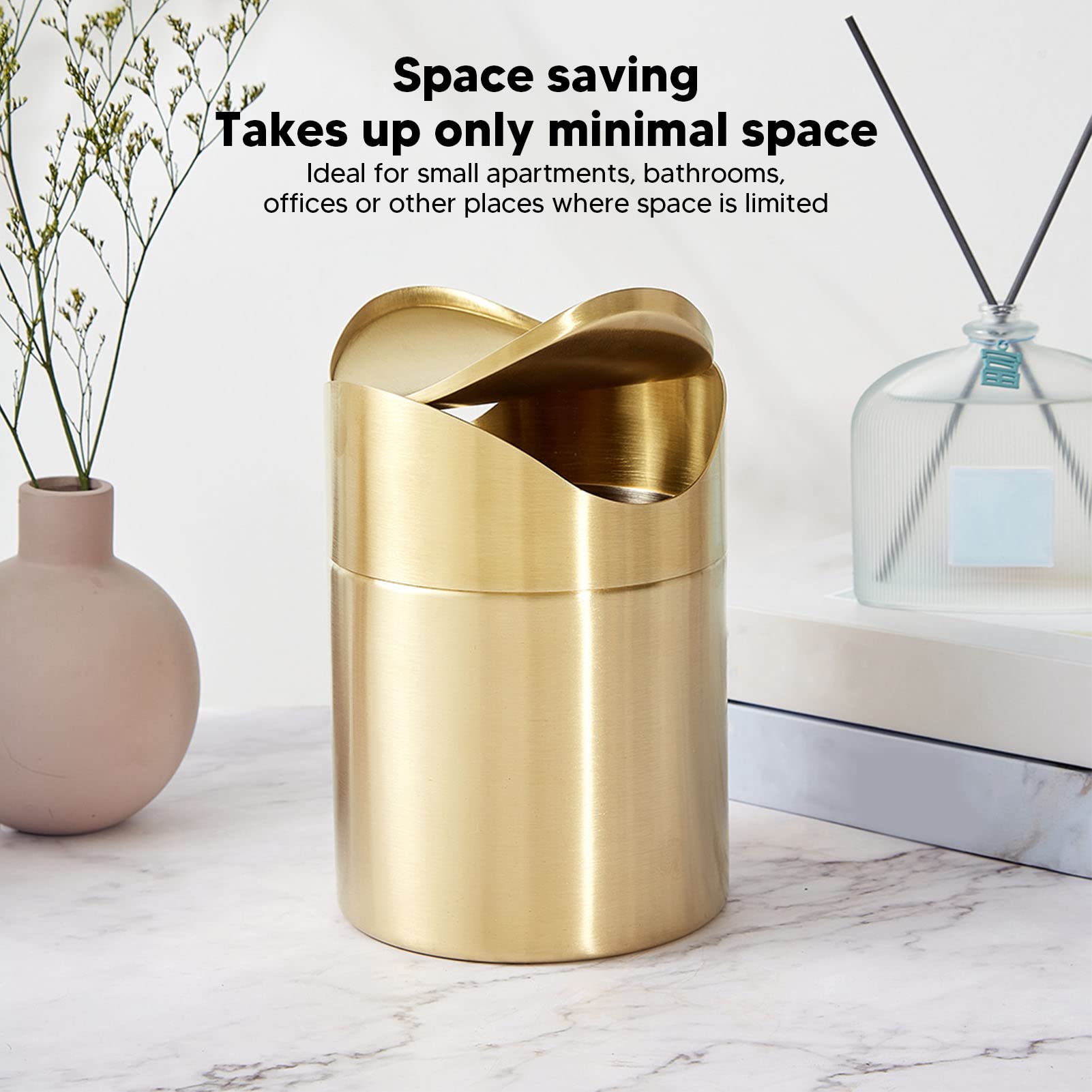 Mini Desktop Bin Met Deksel, Prullenbak Kleine Bureaubak Indoor Vuilnisbakken Voor Bureau Kantoor Badkamer Keuken Afvalcontainers 1pc