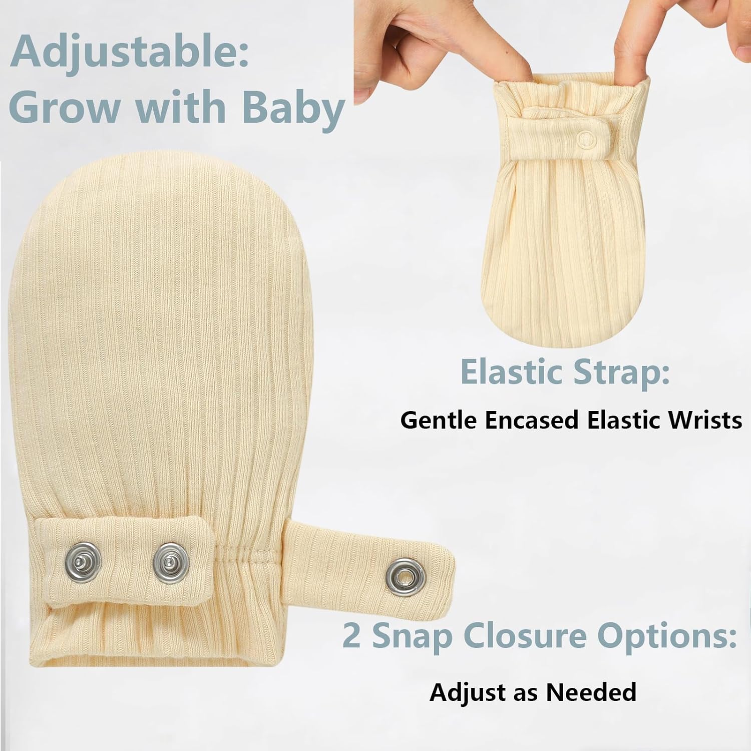 Baby Newborn No Scratch Mittens Stay On Cotton Gloves 0-12 Months