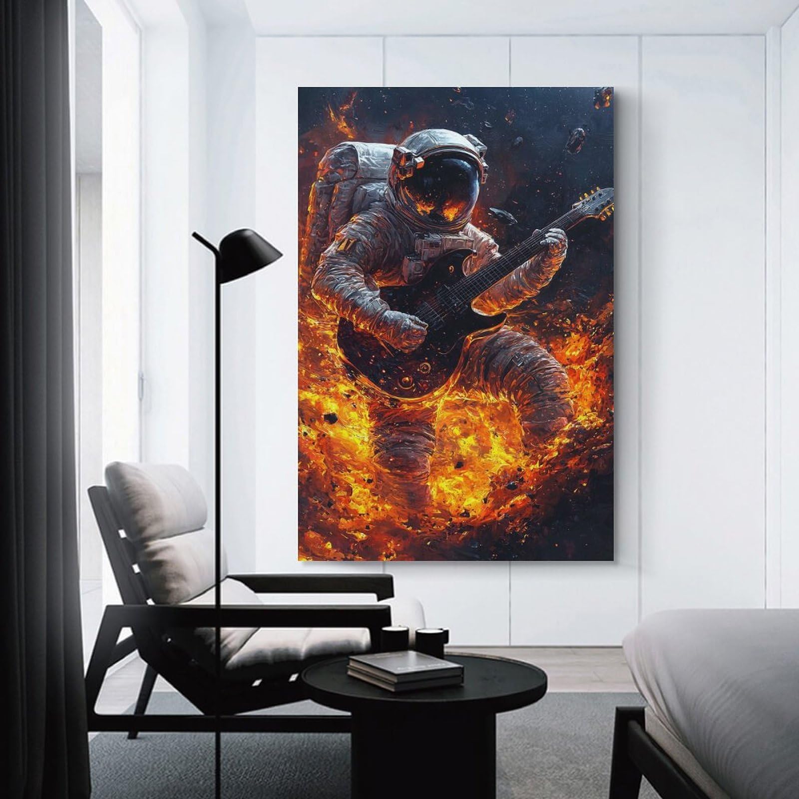 Junmoney Astronaut Rocking Canvas Wall Decor, 16x24inch(40x60cm), for Office, Study Or Home Workspace, Wall Art That Adds Style to Work Areas