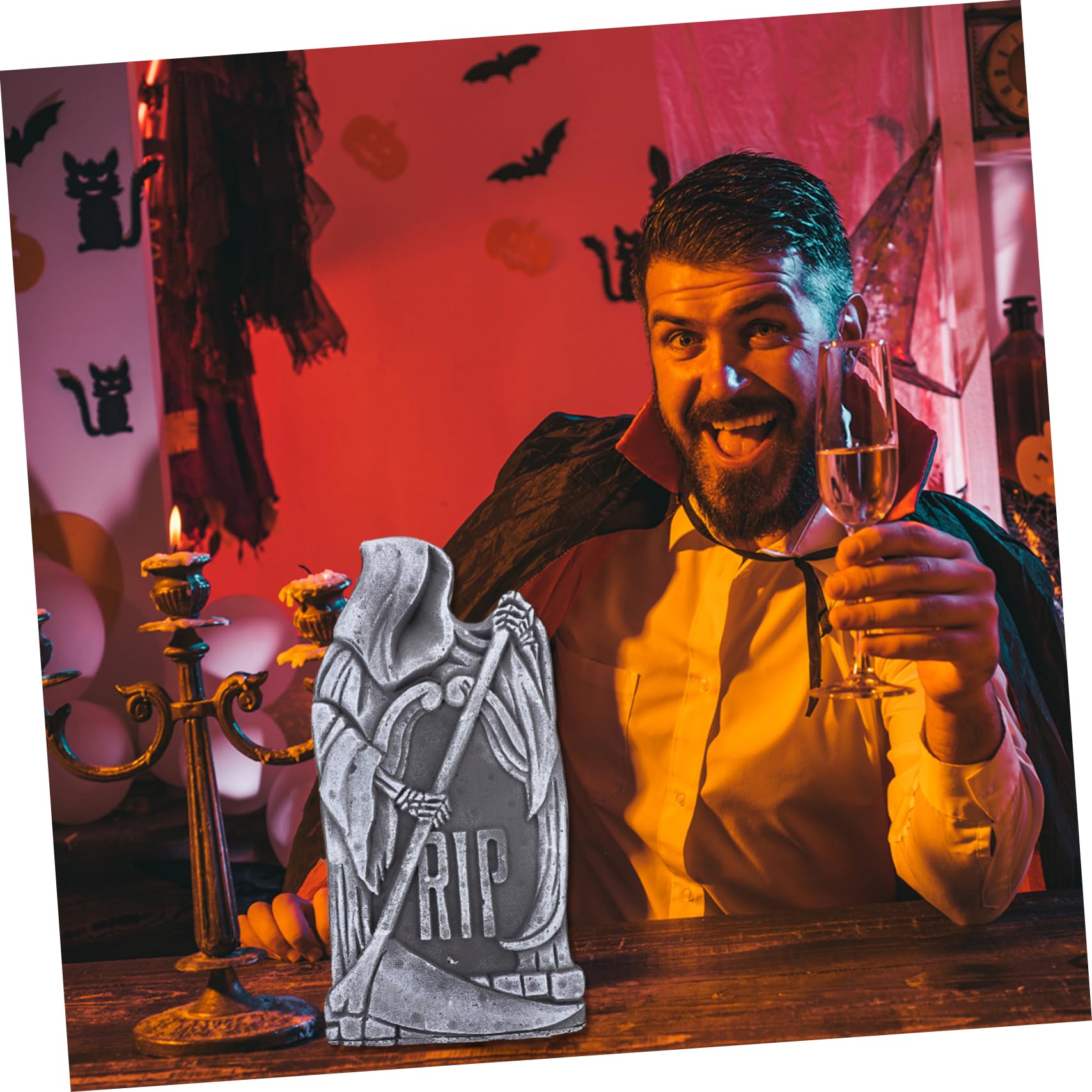 BESTonZON 2 Pezzi Decorazioni in per Lapidi Halloween Decorazioni per Esterni Halloween Scheletri Gotici Decorazioni per Halloween per Cimitero