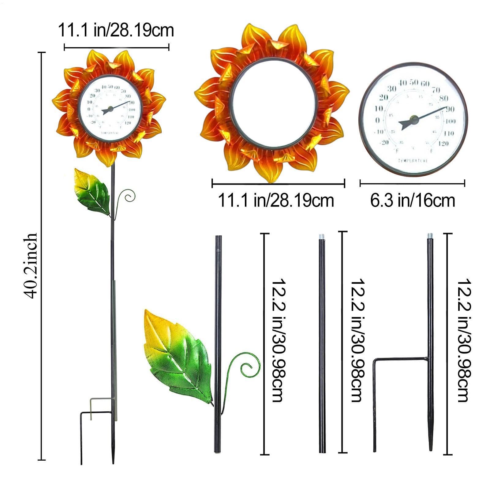 Termómetro decorativo al aire libre – Dispositivo de seguimiento | meteorológico, sensor de suelo duradero para plantas de jardín, patio, césped, fácil instalación. Termómetro exterior | Termó