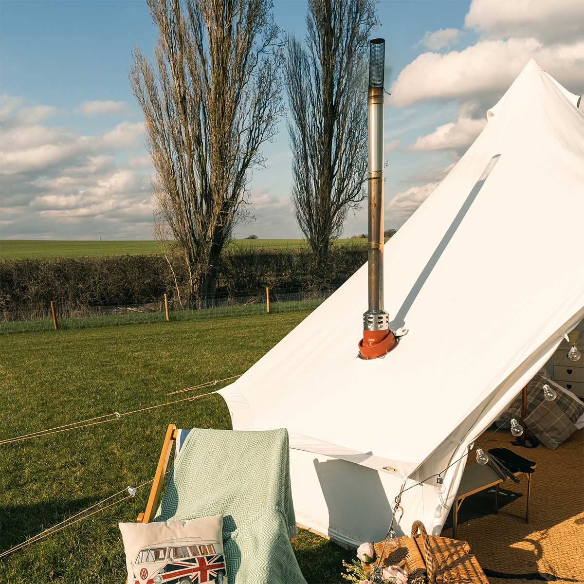 5M Bell Tent with Zipped PVC Groundsheet u0026 100% Cotton Canvas - Kokoon  Deluxe - With Chimney Fitting : Amazon.co.uk: Sports u0026 Outdoors