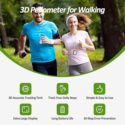 Miniatura 2 de Podómetro 3D para caminar contador de pasos simple para caminar con clip extraíble y cordón podómetros precisos para pasos rastreador de pasos con