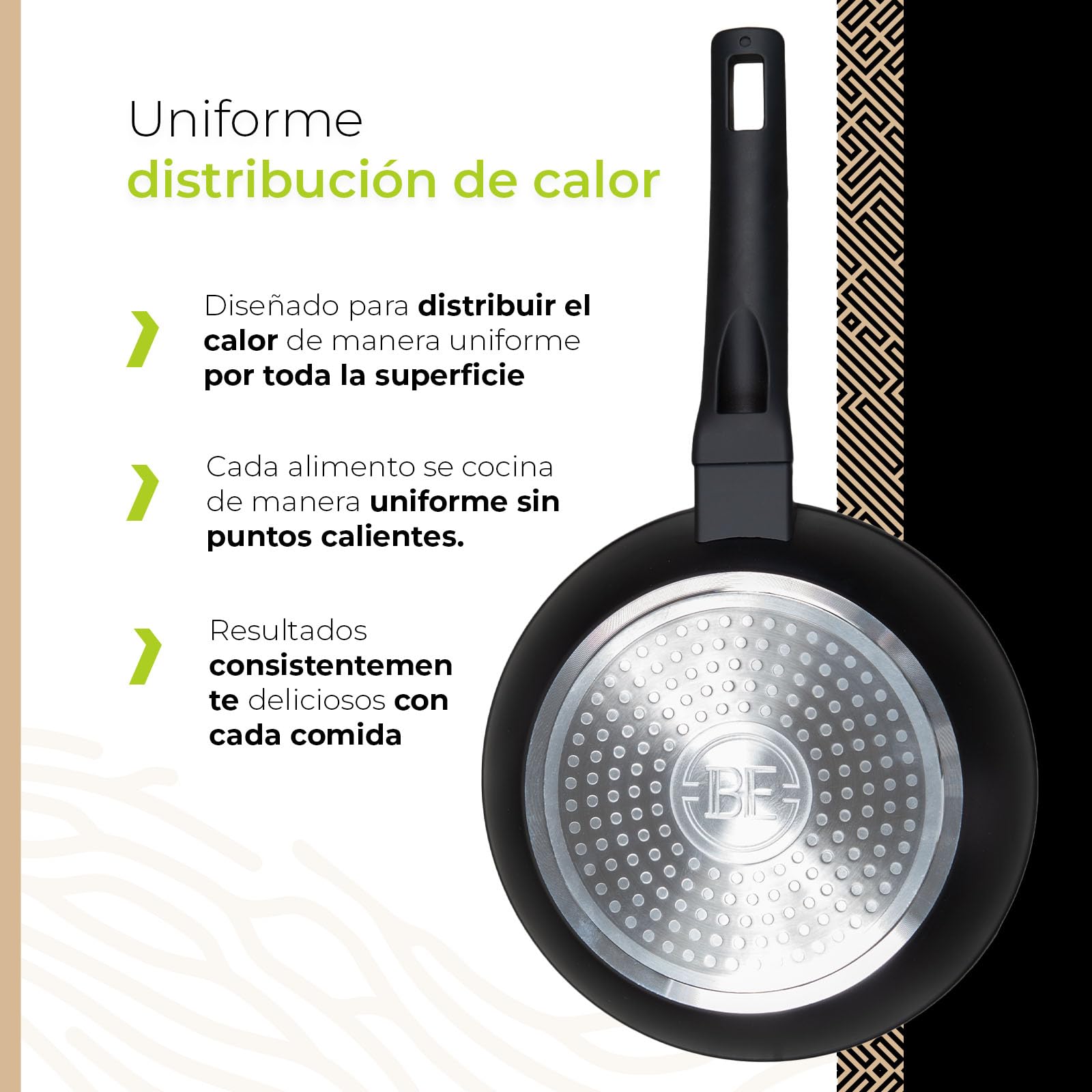 BE Living Delight Juego de sartenes 2 piezas – Sartenes de 24 y 28 cm – Revestimiento antiadherente cerámico – Apto para inducción – Sin PTFE ni PFOA – Negro