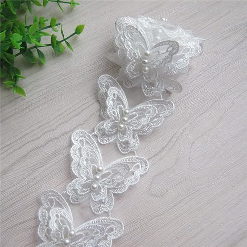 Miniatura 6 de Arco de mariposa soluble de 5 yardas de organza bordada de encaje para tejer apliques de boda hechos a mano cinta de retazos suministros de costura