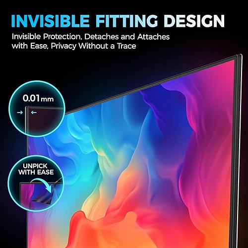 Miniatura 4 de Paquete de 2 pantallas magnéticas de privacidad para computadora de diseño oculto de 24 pulgadas, filtro de pantalla extraíble para monitor sin