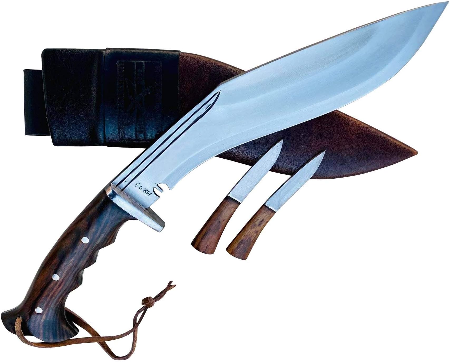 Traditional Knife/Knives - 12" Full Angkhola Yugal Kukri - Authentic Hand Forged Full Tang Guard Handle Blade Handmade in Nepal