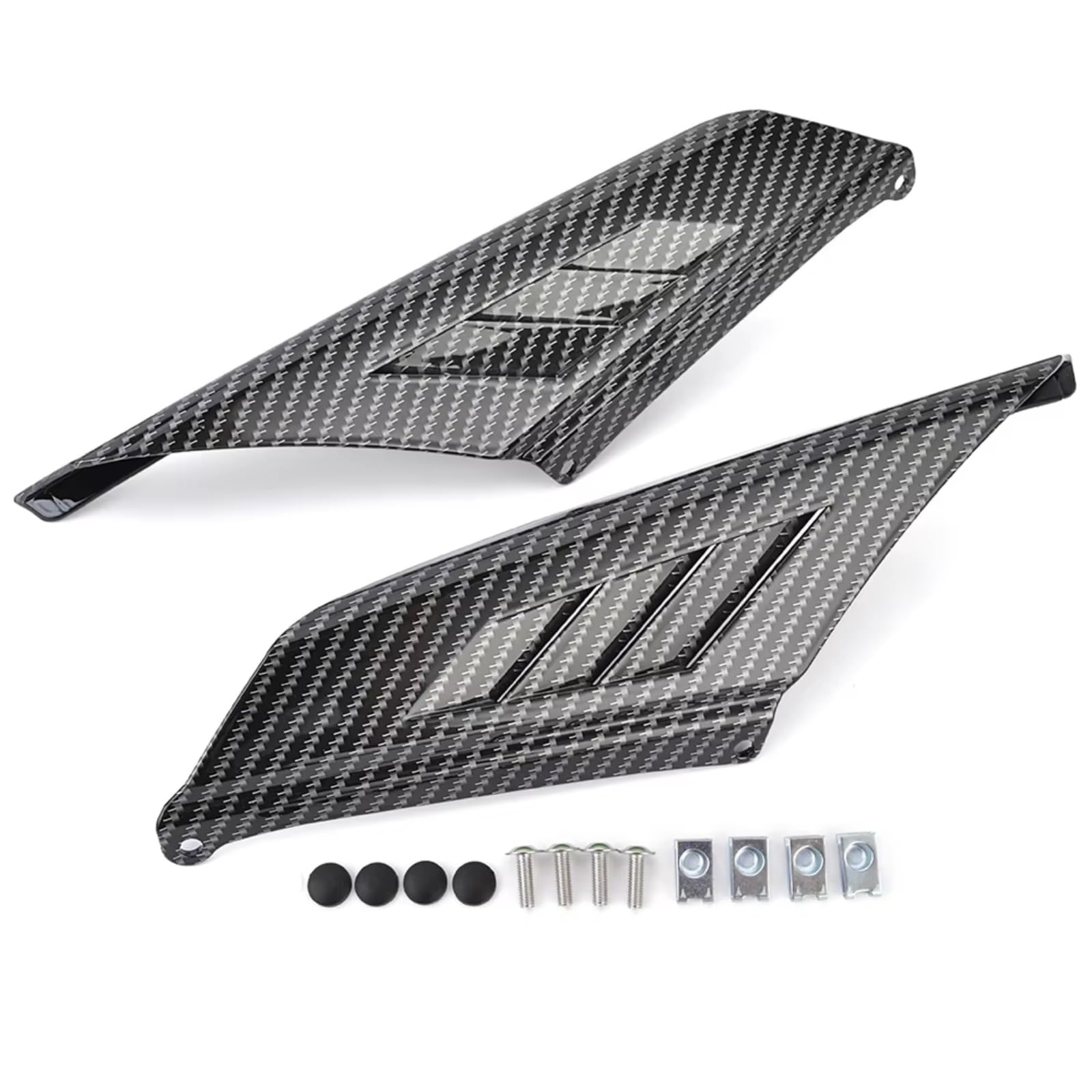Motorrad-Flügelspoiler Für ZX-4R Für ZX-4RR Aerodynamisches Winglet | 2023–2025 Motorrad-Heckflügel, Heckspoiler, Aerodynamische Winglet-Verkleidung(Carbon Fiber Look)