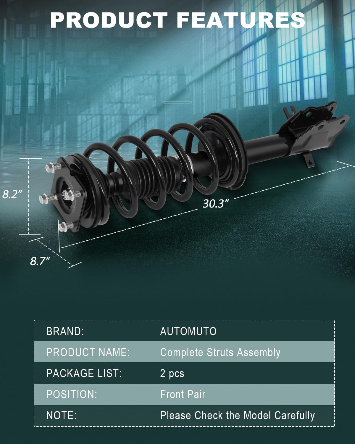 Amazon.com: AUTOMUTO Strut Spring Assembly Front Pair struts and